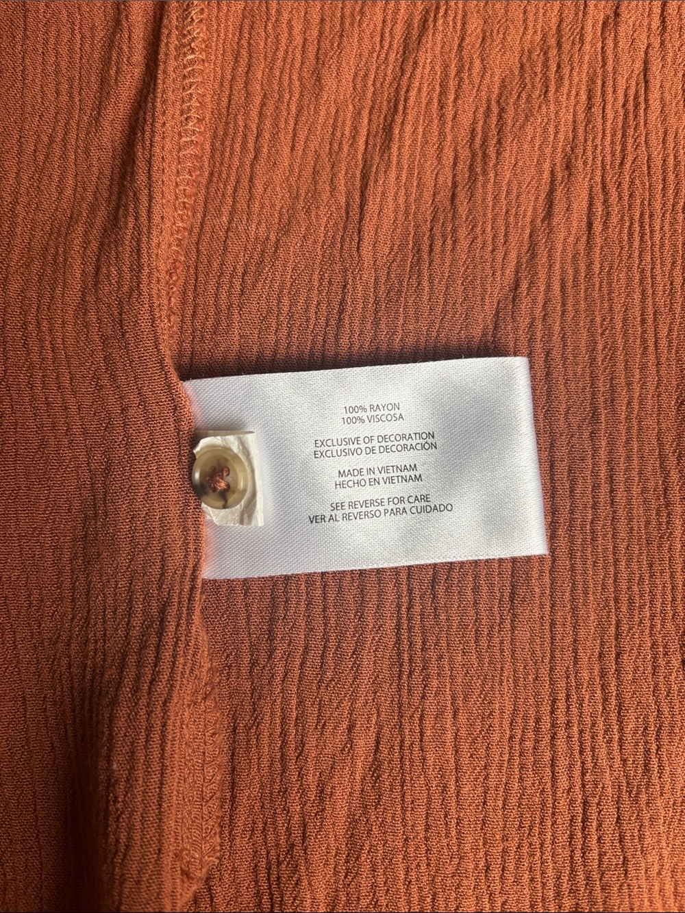 Rust Button Front Top, M - Picture 4 of 4